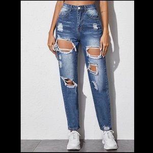 Distressed Mom jeans
